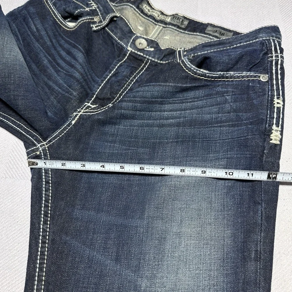 BKE Denim Carter Straight Jeans 33R (34x31)‎ Button Fly Western Classic Country